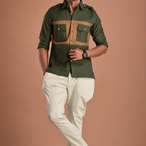 Forest Green Hunt Style Cotton Shirt - Premium Outdoor Style | Jaipurio